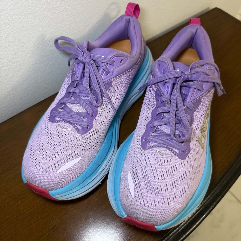 Hoka Bondi 8 Women's Running Shoes - Chalk Violet/Pastel Lilac Women size 8 - Picture 11 of 11